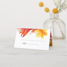 Tropische moderne florale gevouwen plaatskaartje