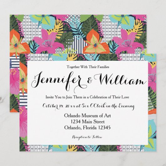 Tropische moderne grafische finale kaart (Voorkant / Achterkant)