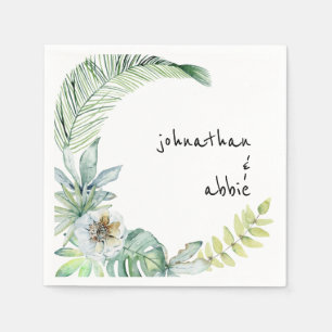 Tropische moderne lettertypenamen Cocktail Servet