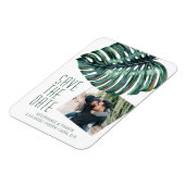 Tropische moderne monstera foto slaat de datum op magneet (Linkerzijde)