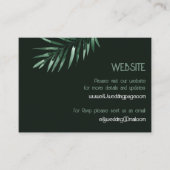Tropische moderne palmbladeren groene bruiloft Web Visitekaartje (Voorkant)