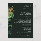 Tropische moderne palmbladeren stoffige groene beh informatiekaartje (Voorkant)