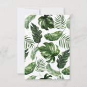 Tropische moderne palmcactus — Whitepantgegevens Kaart (Achterkant)