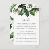 Tropische moderne palmcactus — Whitepantgegevens Kaart (Voorkant / Achterkant)