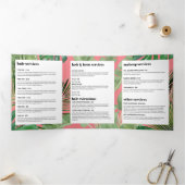 Tropische moderne salonontwerper roze brochure drieluik kaart (Binnen)