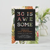 Tropische moderne typografie 30e verjaardag kaart (Staand voorkant)