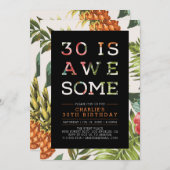 Tropische moderne typografie 30e verjaardag kaart (Voorkant / Achterkant)