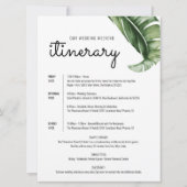 Tropische Moderne Welkomstbrief voor bruiloften en Kaart (Achterkant)