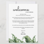 Tropische Moderne Welkomstbrief voor bruiloften en Kaart (Voorkant)