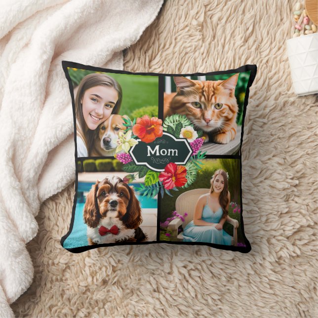 Tropische moeder met hibiscus kussen (Deken)