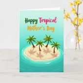 Tropische Moederdag Eiland Kaart (Gele Bloem)