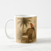 Tropische Mok –  Parrot & Wicker Stoel (Links)