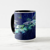 Tropische Mok vis en kleurrijk koraalrif voor vade (Voorkant links)