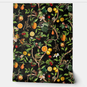 Tropische  Monkey Fruit Garden Chinoiserie Behang