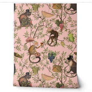 Tropische  Monkey Gardenparty Chinoiserie Behang