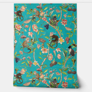 Tropische  Monkey Gardenparty Chinoiserie Behang