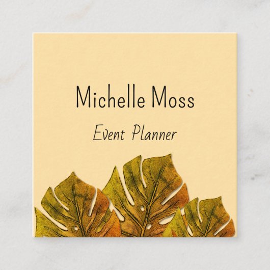 Tropische Monster Palm verlaat evenementenplanner Vierkante Visitekaartje (Voorkant)