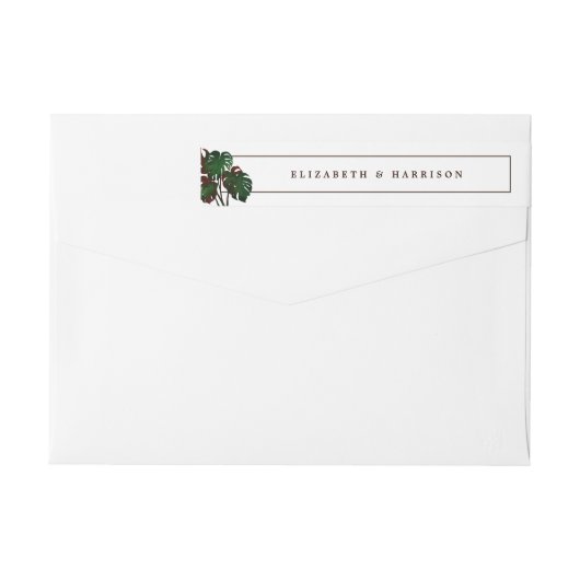 Tropische Monstera Beach bruiloft (Achterkant)