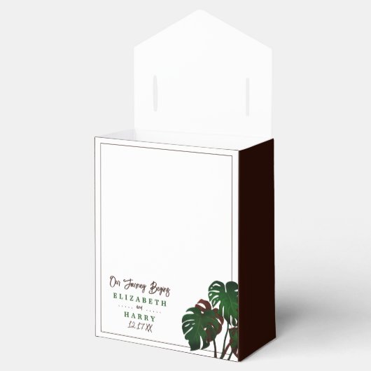 Tropische Monstera Beach bruiloft Bedankdoosjes (Geopend)