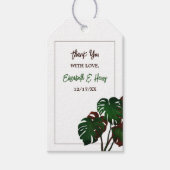 Tropische Monstera Beach bruiloft Cadeaulabel (Voorkant)