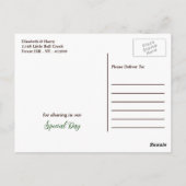 Tropische Monstera Beach bruiloft dank u Briefkaart (Achterkant)