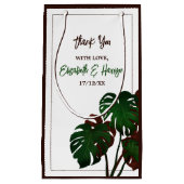 Tropische Monstera Beach bruiloft dank u Klein Cadeauzakje (Voorkant)