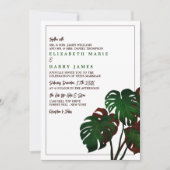 Tropische Monstera Beach bruiloft Kaart (Voorkant)