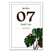 Tropische Monstera Beach bruiloft Kaart (Achterkant)