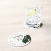 Tropische Monstera Beach bruiloft Ronde Kartonnen Onderzetter (Insitu)