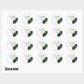 Tropische Monstera Beach bruiloft Ronde Sticker (Vel)