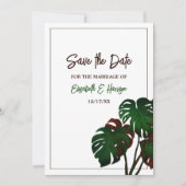 Tropische Monstera Beach bruiloft Save The Date (Voorkant)