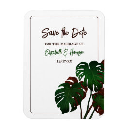 Tropische Monstera Beach Bruiloft Save the Date Magneet