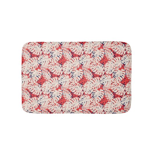 Tropische Monstera blad badmat met patroon (Voorkant)