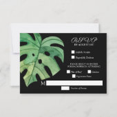 Tropische Monstera blad botanische bruiloft RSVP Kaartje (Voorkant)