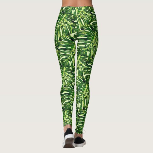 Tropische Monstera Bladeren 5 Leggings (Achterkant)