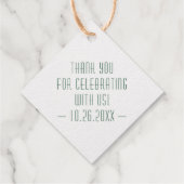 Tropische Monstera Bladeren Bruiloft ECHT FOIL Bedankjes Labels (Achterkant)