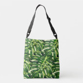 Tropische Monstera bladeren crossbody tas (Achterkant)