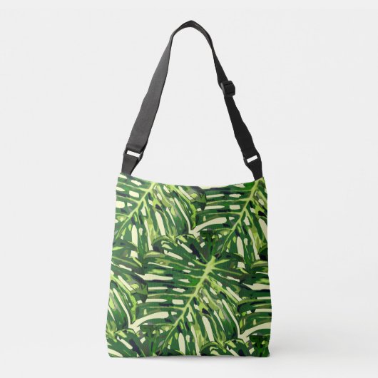 Tropische Monstera bladeren crossbody tas (Voorkant)