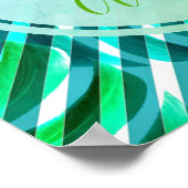 Tropische monstera-bladeren en stripes-Inspirerend Poster (Hoek)