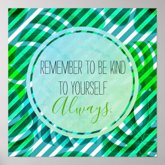 Tropische monstera-bladeren en stripes-Inspirerend Poster (Voorkant)