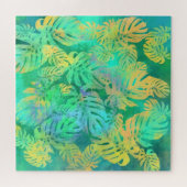 Tropische monstera bladeren - exotisch legpuzzel (Horizontaal)