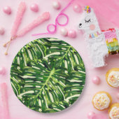 Tropische monstera bladeren - exotisch papieren bordje (Feest)