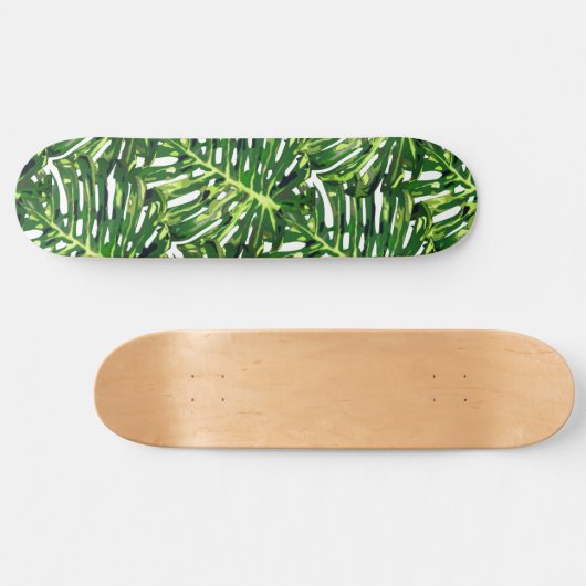 Tropische monstera-bladeren - exotisch reizen persoonlijk skateboard (Horizontaal)
