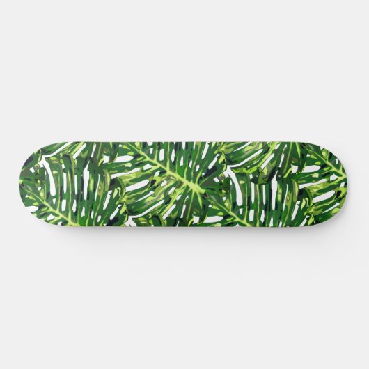 Tropische monstera-bladeren - exotisch reizen persoonlijk skateboard (Horizontaal)