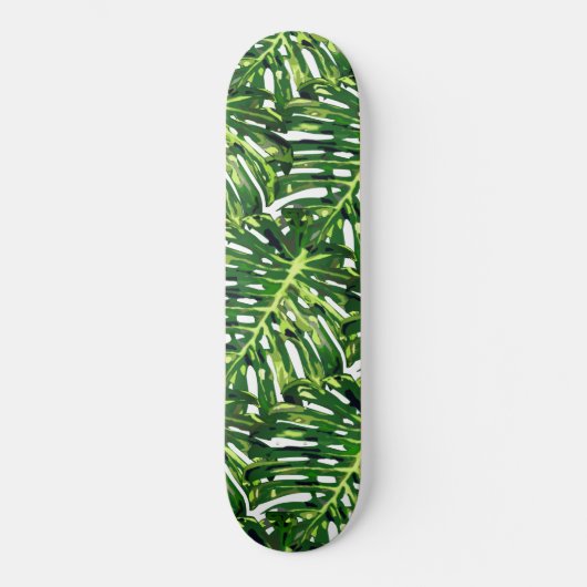 Tropische monstera-bladeren - exotisch reizen persoonlijk skateboard (Voorkant)