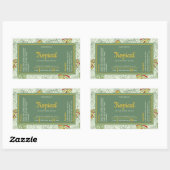 Tropische Monstera bladeren wikkelen rond kaarseti Rechthoekige Sticker (Vel)