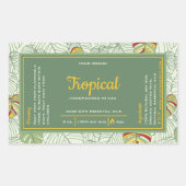 Tropische Monstera bladeren wikkelen rond kaarseti Rechthoekige Sticker (Voorkant)