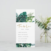 Tropische Monstera Bladige Zitplaatskaart Tafelnum Bedankkaart (Staand voorkant)