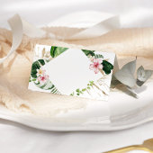 Tropische monstera bloemenbruiloft plaats kaarten plaatskaartje