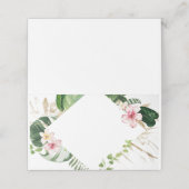 Tropische monstera bloemenbruiloft plaats kaarten plaatskaartje (Buitenkant ongevouwen)